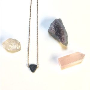 Ecclectically Curated Jewelry - Minimalist Triangle Lava Bead Diffuser Necklace Ecclectically Curated Jewelry - Minimalist Triangle Lava Bead Diffuser Necklace